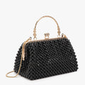Women's Pearl Embellished ABS Frame Clutch Bag – Evening & Wedding, 6 Colors