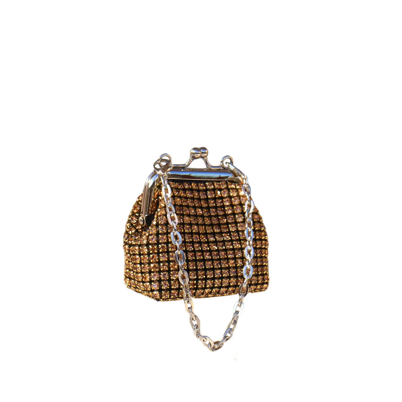 Women's Mini Rhinestone Chain Coin Purse – Card Bag, 3 Colors