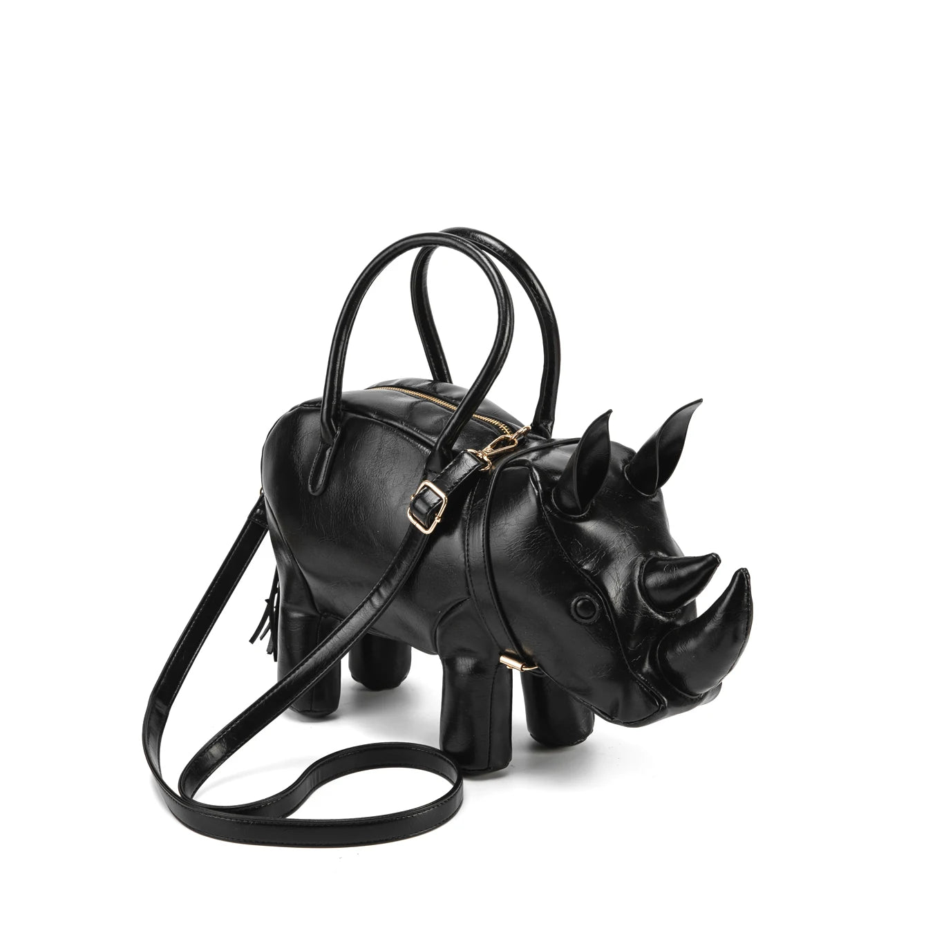 Women's Rhino-Shaped Faux Leather Shoulder Bag – All-Season Novelty Handbag, 5 Colors