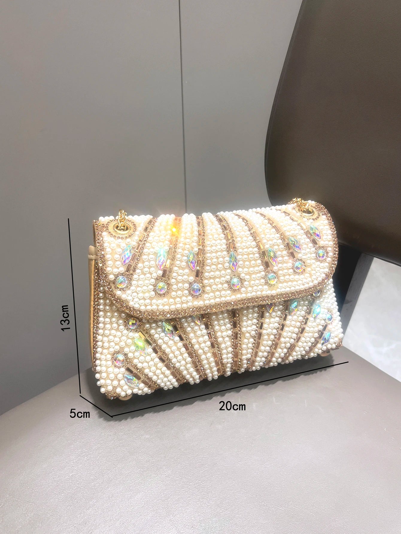 Women's Crystal Rhinestone Metallic Clutch Bag – Evening & Party, 3 Colors