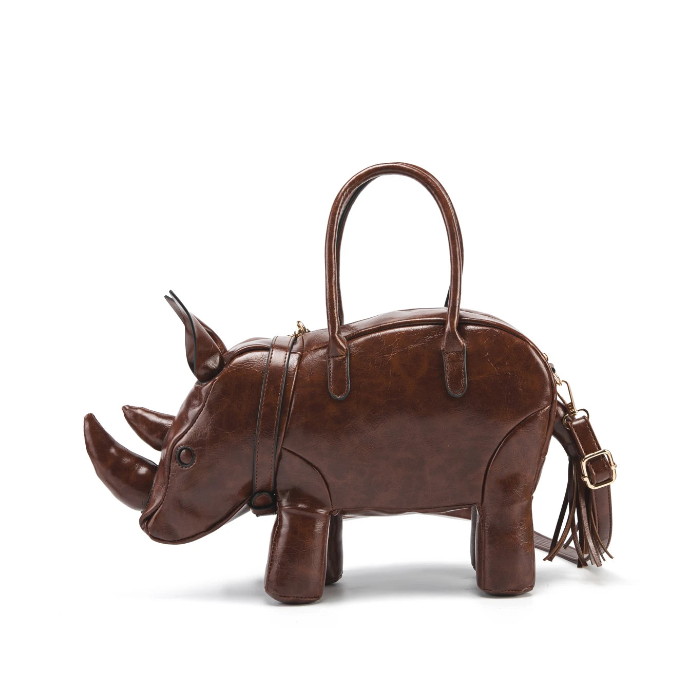 Women's Rhino-Shaped Faux Leather Shoulder Bag – All-Season Novelty Handbag, 5 Colors