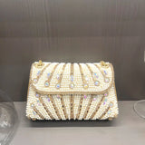 Women's Crystal Rhinestone Metallic Clutch Bag – Evening & Party, 3 Colors