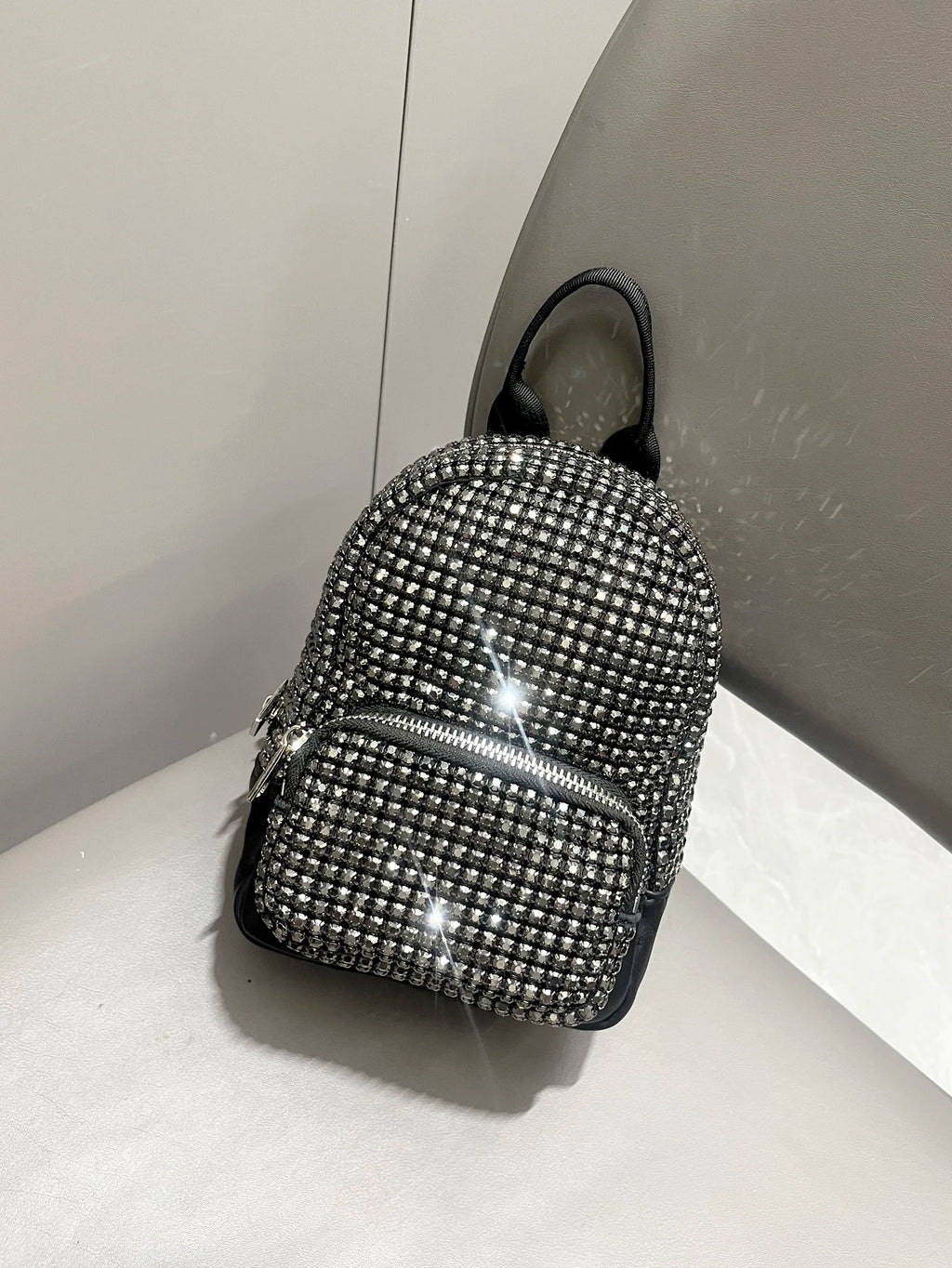 Women's Crystal Rhinestone Metallic Backpack – Mini Size, 4 Colors