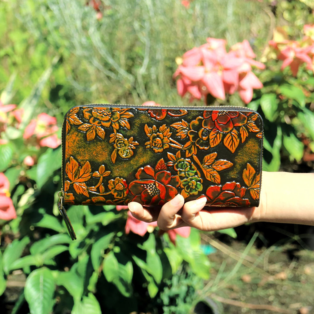 Women's Floral PU Leather Long Wallet – Large Capacity Card Holder & Coin Purse, 8 Styles