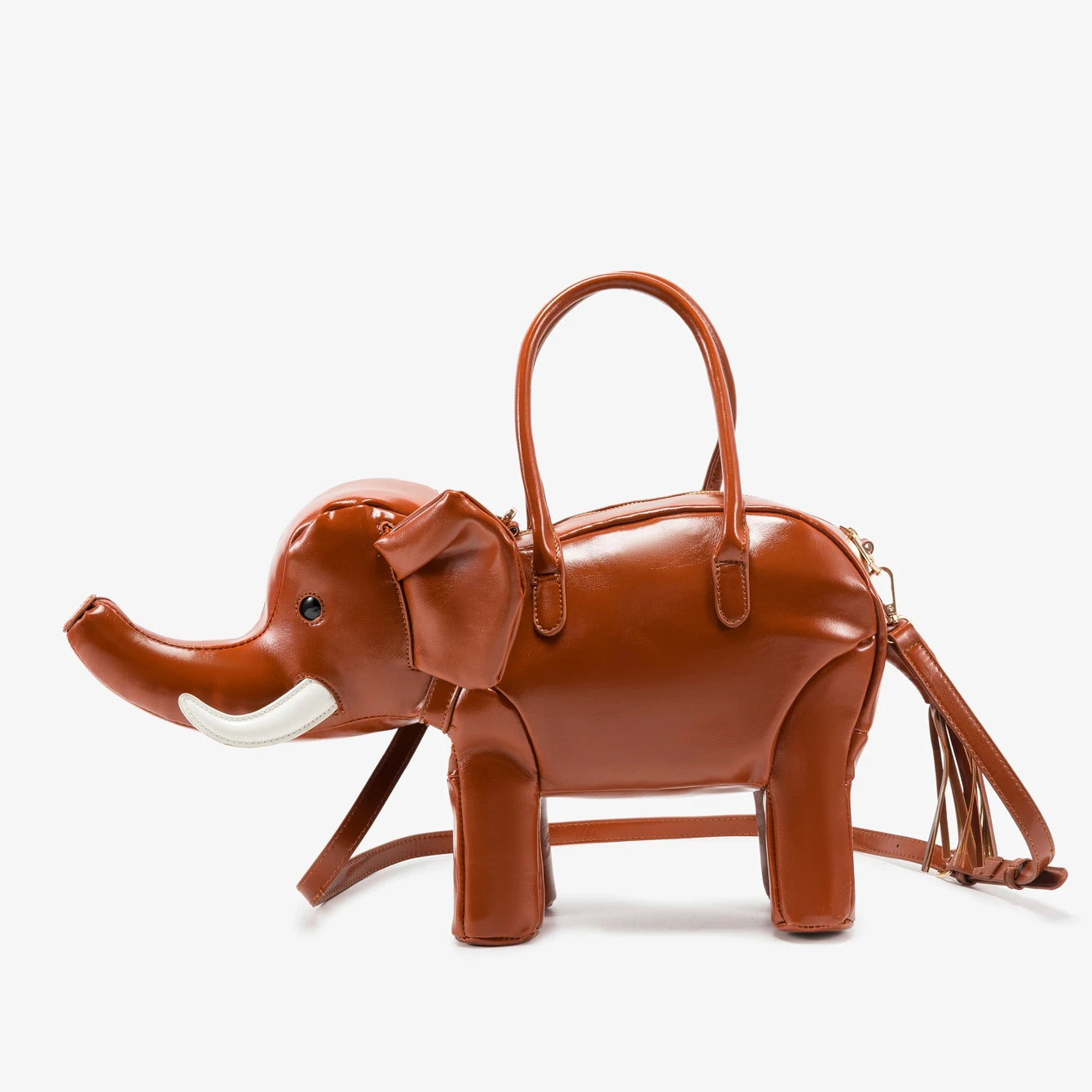 Women's Rhino-Shaped Faux Leather Shoulder Bag – Novelty Handbag, 6 Colors