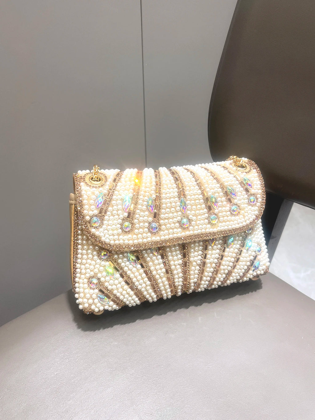 Women's Crystal Rhinestone Metallic Clutch Bag – Evening & Party, 3 Colors