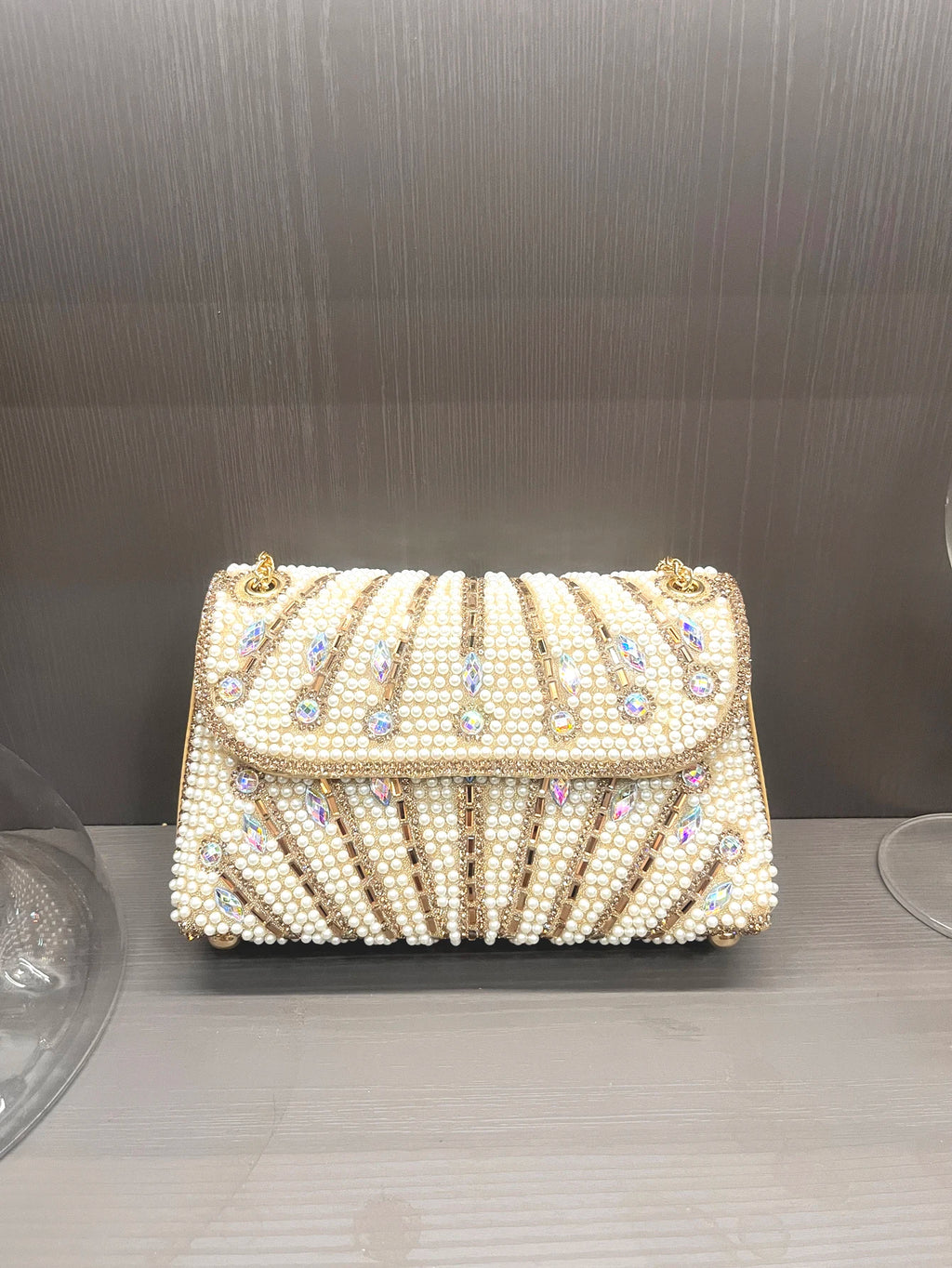 Women's Crystal Rhinestone Metallic Clutch Bag – Evening & Party, 3 Colors
