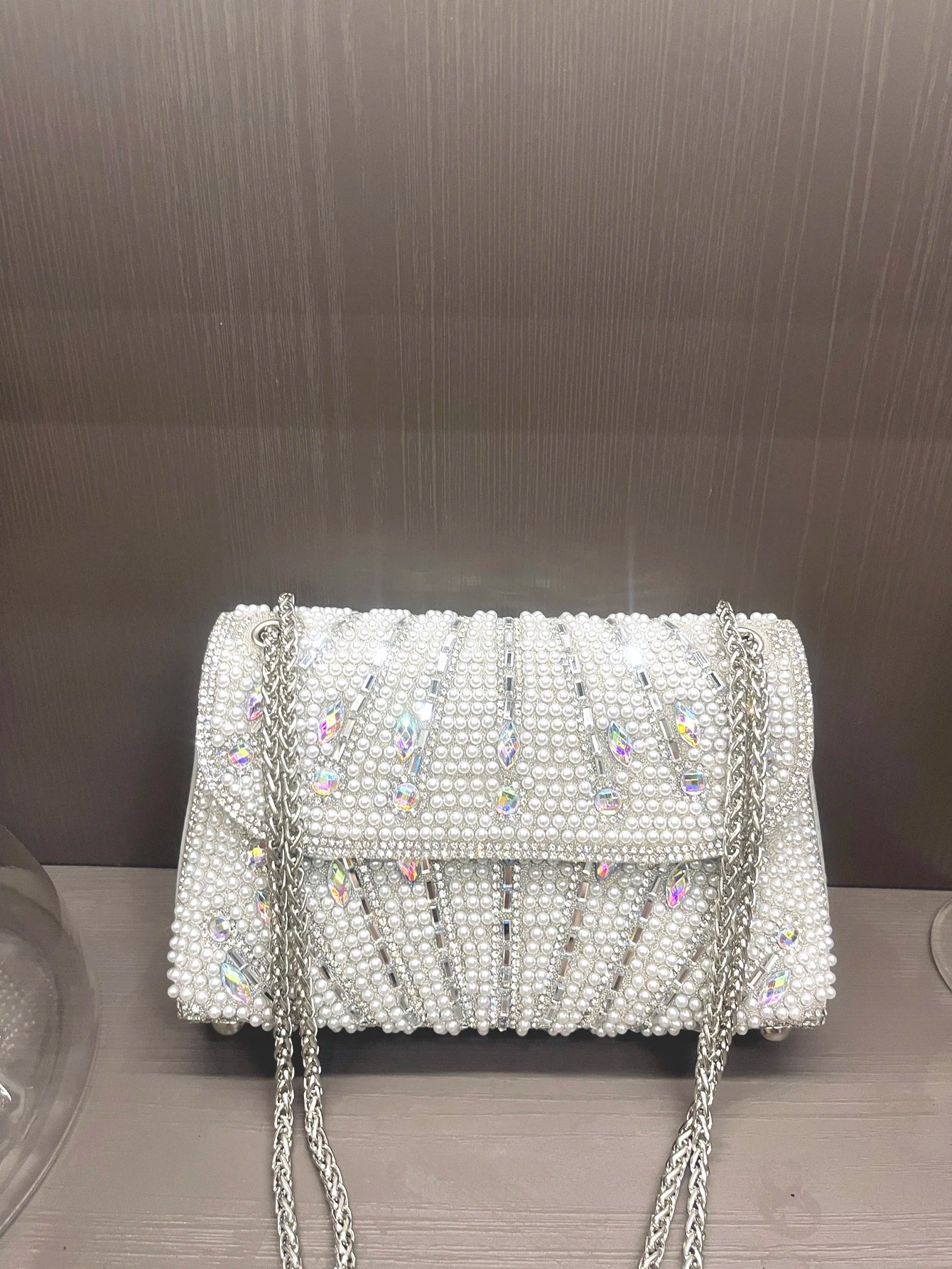 Women's Crystal Rhinestone Metallic Clutch Bag – Evening & Party, 3 Colors