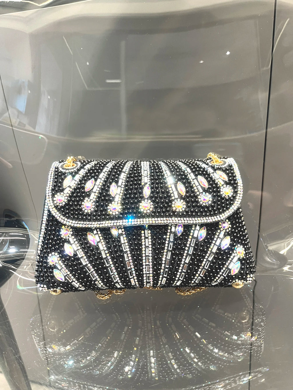 Women's Crystal Rhinestone Metallic Clutch Bag – Evening & Party, 3 Colors
