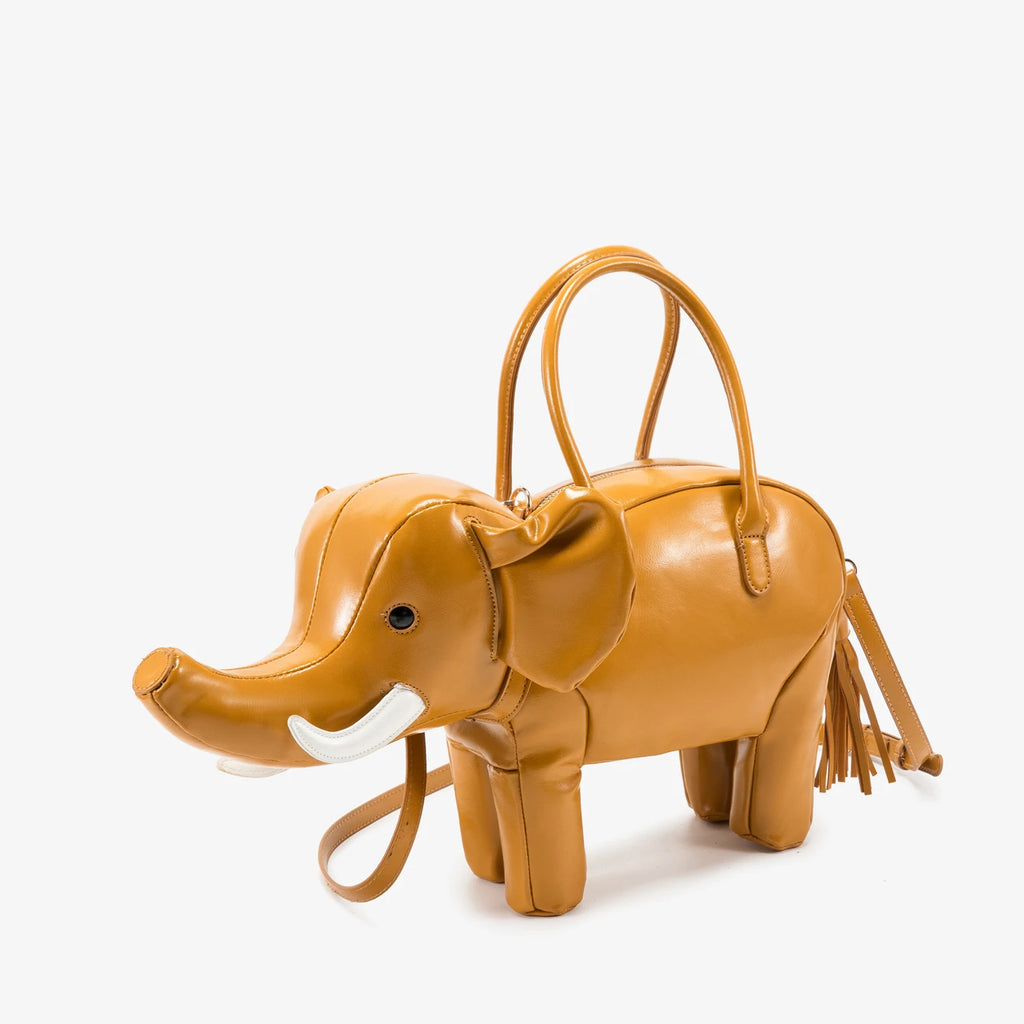 Women's Rhino-Shaped Faux Leather Shoulder Bag – Novelty Handbag, 6 Colors