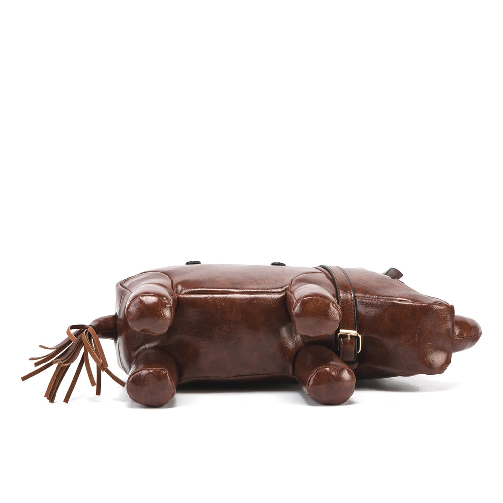 Women's Rhino-Shaped Faux Leather Shoulder Bag – All-Season Novelty Handbag, 5 Colors