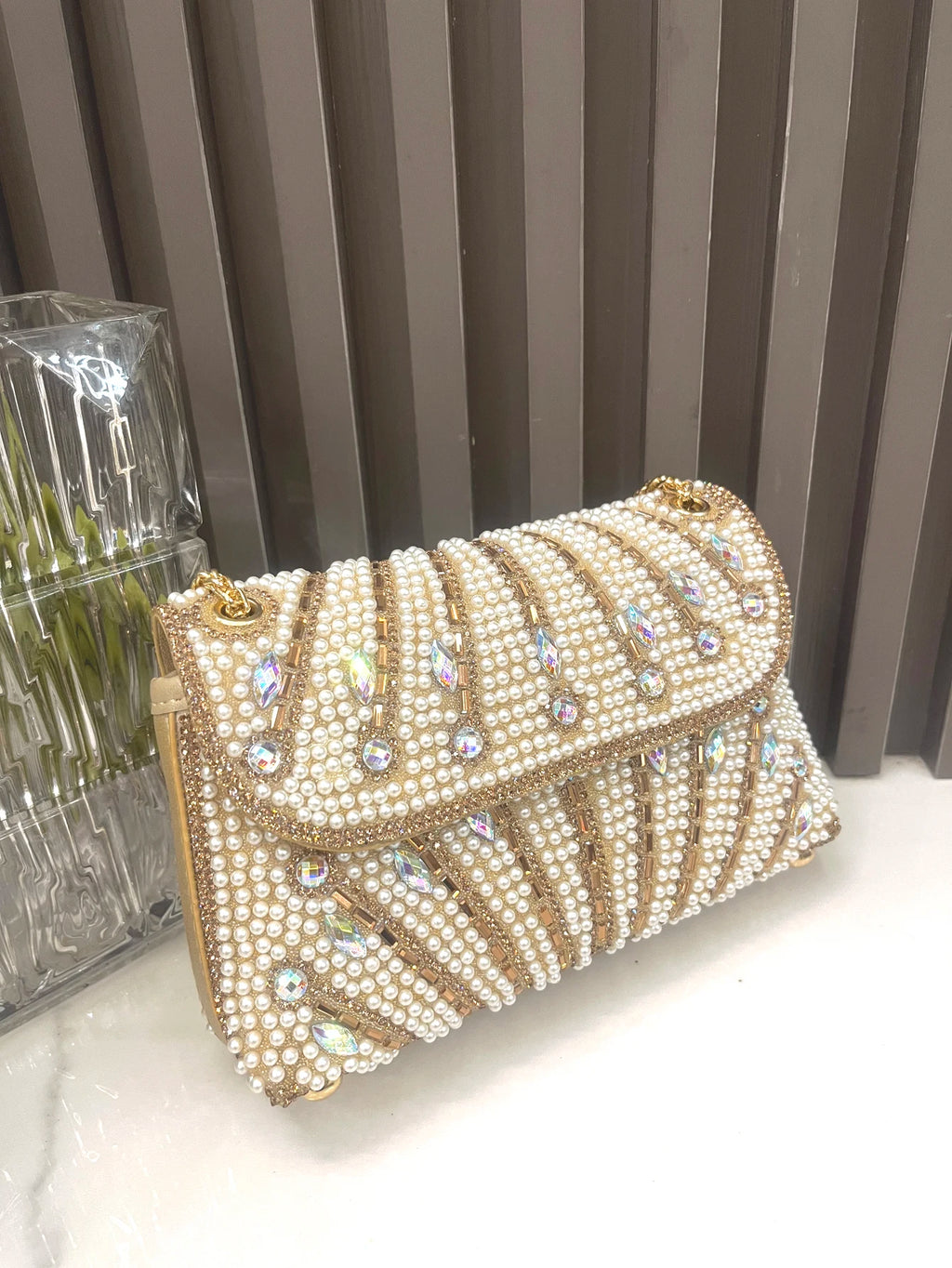 Women's Crystal Rhinestone Metallic Clutch Bag – Evening & Party, 3 Colors