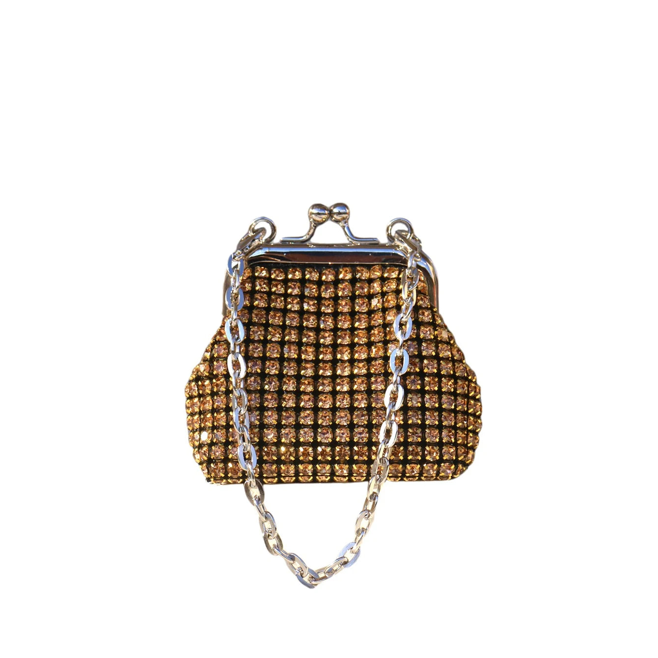 Women's Mini Rhinestone Chain Coin Purse – Card Bag, 3 Colors