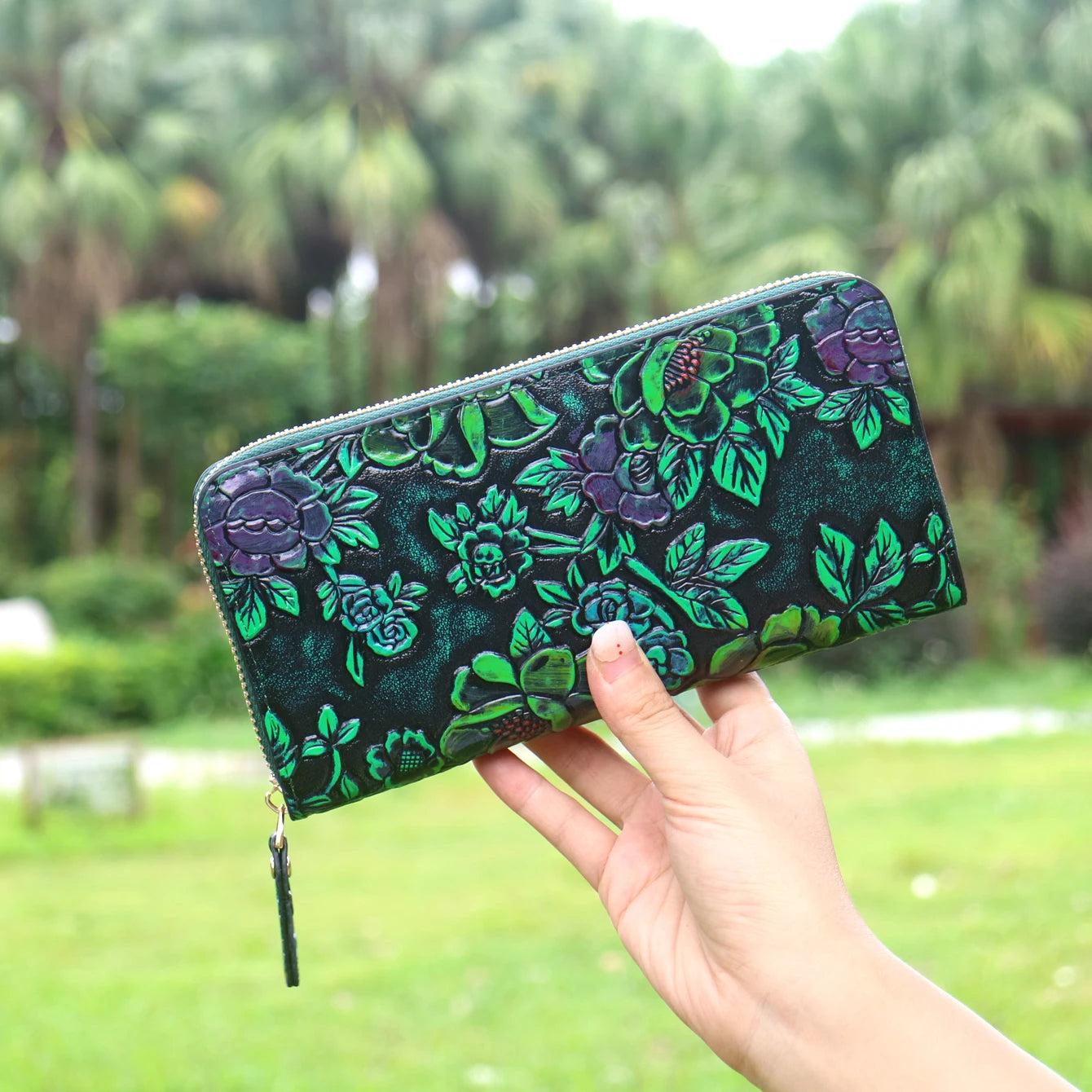Women's Floral PU Leather Long Wallet – Large Capacity Card Holder & Coin Purse, 8 Styles