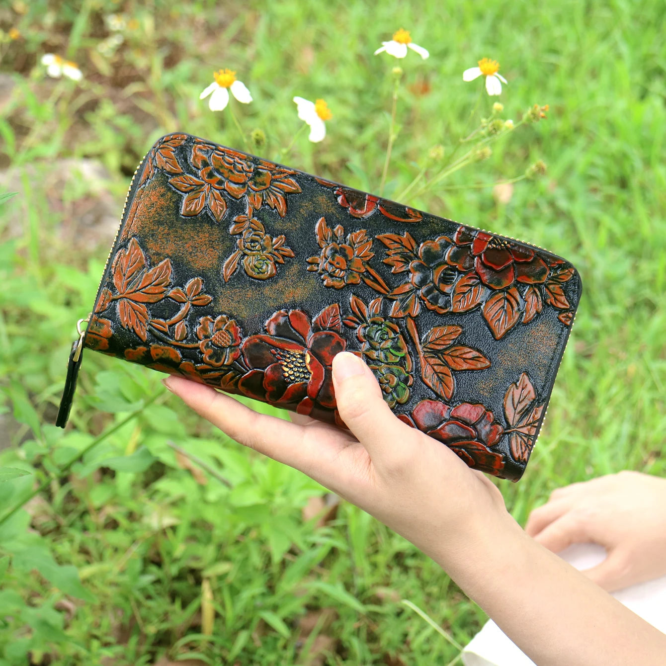 Women's Floral PU Leather Long Wallet – Large Capacity Card Holder & Coin Purse, 8 Styles