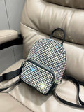 Women's Crystal Rhinestone Metallic Backpack – Mini Size, 4 Colors