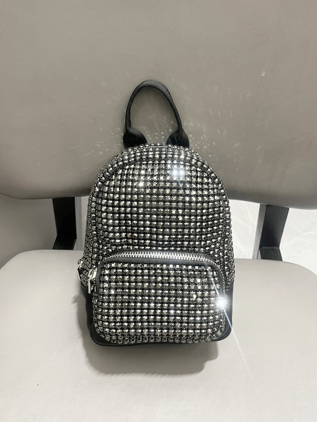 Women's Crystal Rhinestone Metallic Backpack – Mini Size, 4 Colors