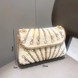 Women's Crystal Rhinestone Metallic Clutch Bag – Evening & Party, 3 Colors