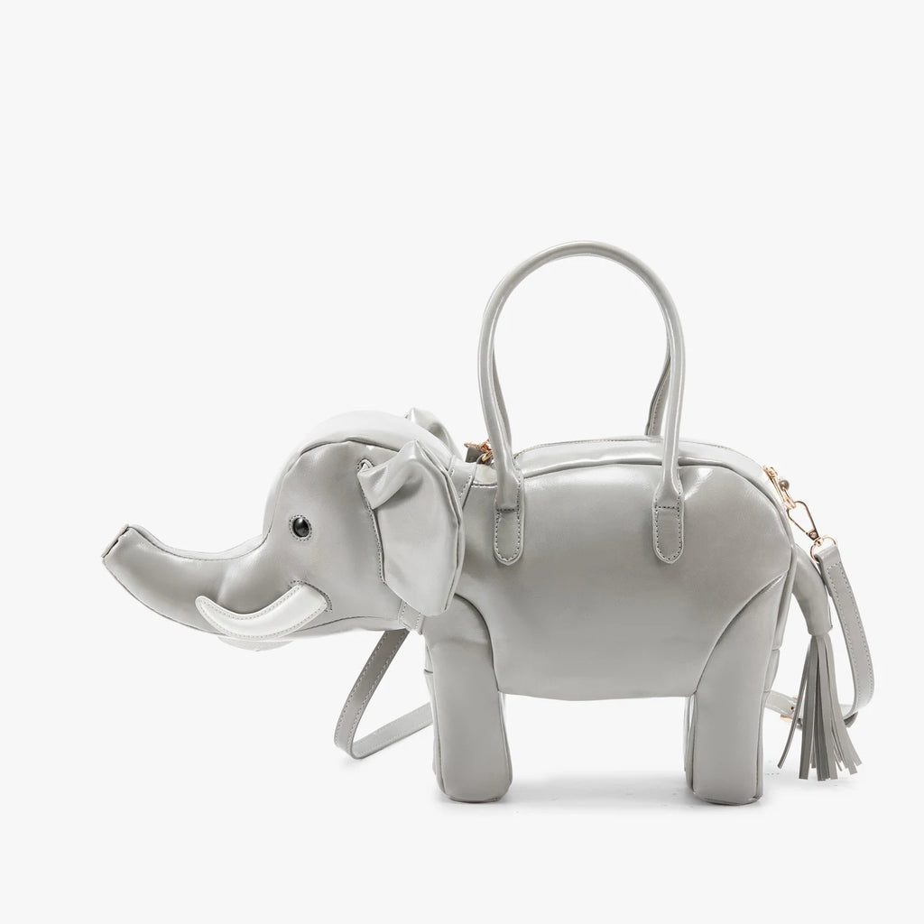 Women's Rhino-Shaped Faux Leather Shoulder Bag – Novelty Handbag, 6 Colors