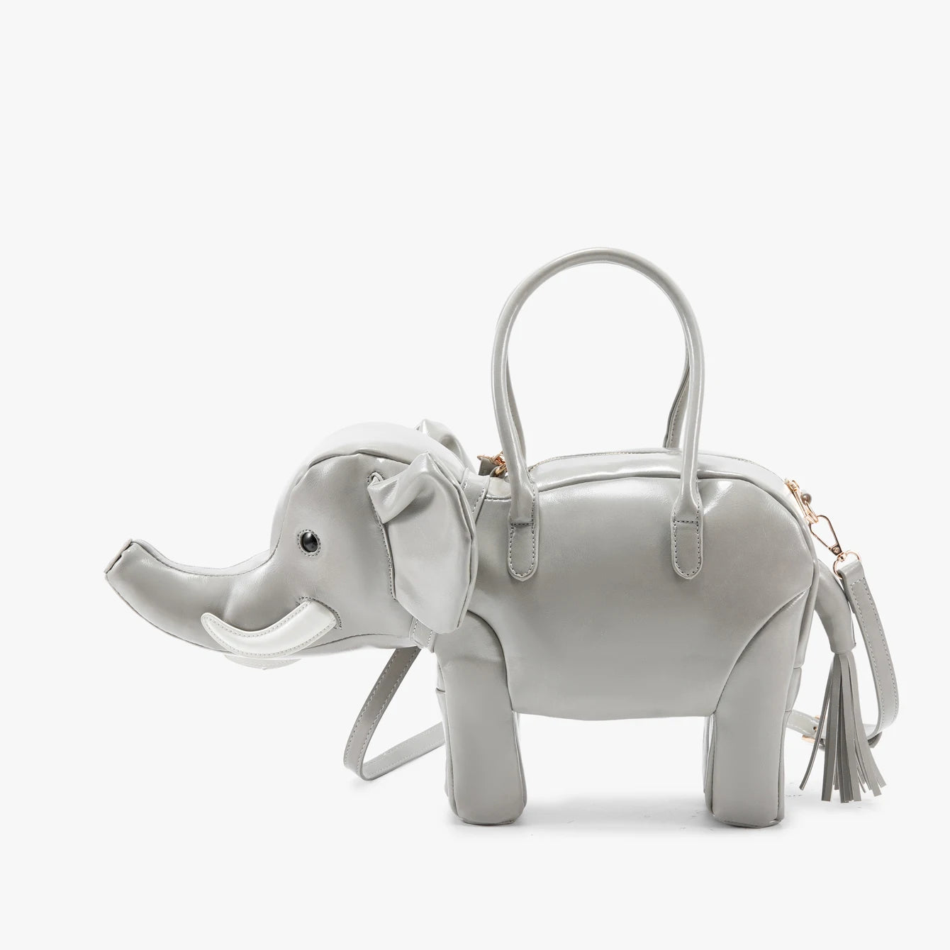 Women's Rhino-Shaped Faux Leather Shoulder Bag – Novelty Handbag, 6 Colors