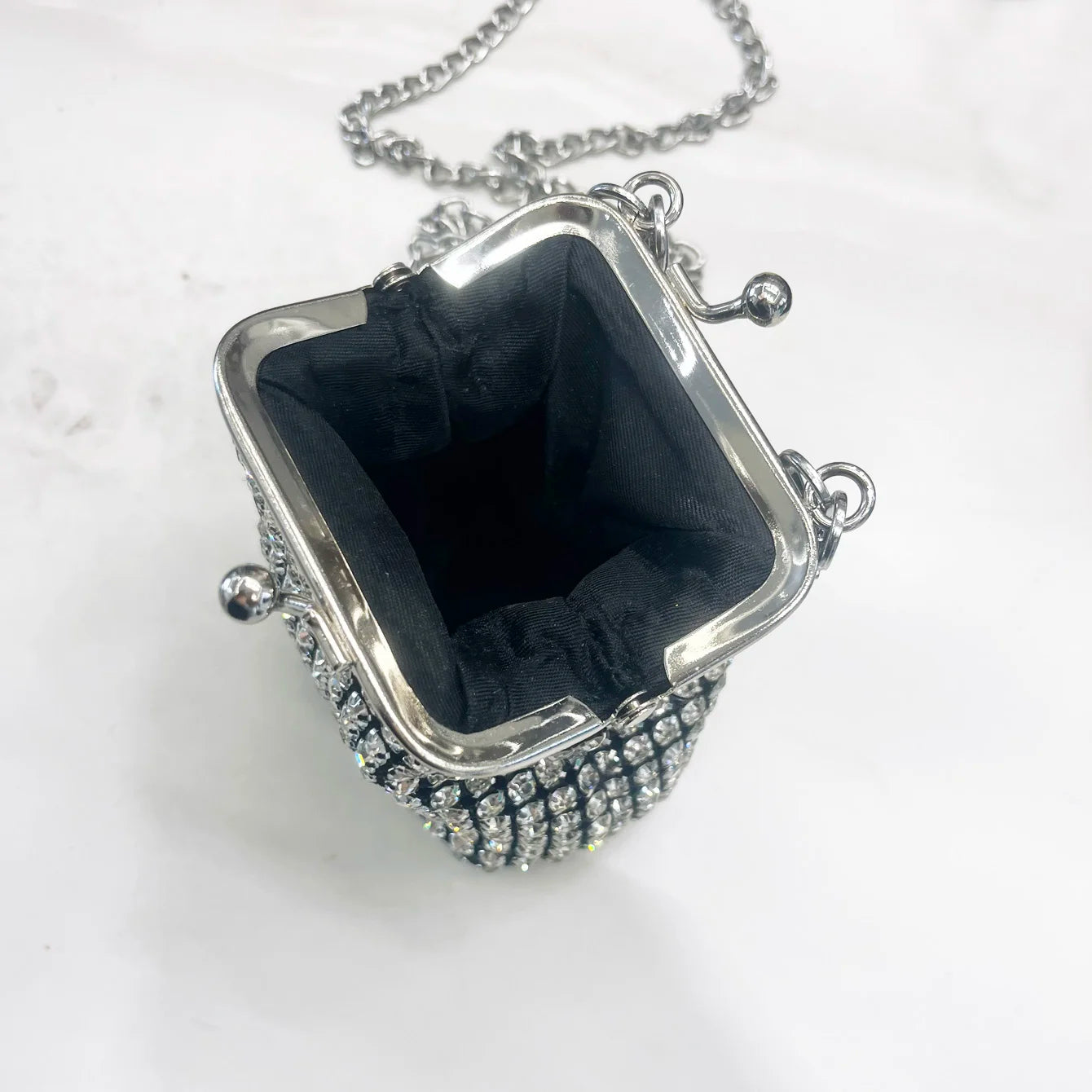 Women's Mini Rhinestone Chain Coin Purse – Card Bag, 3 Colors