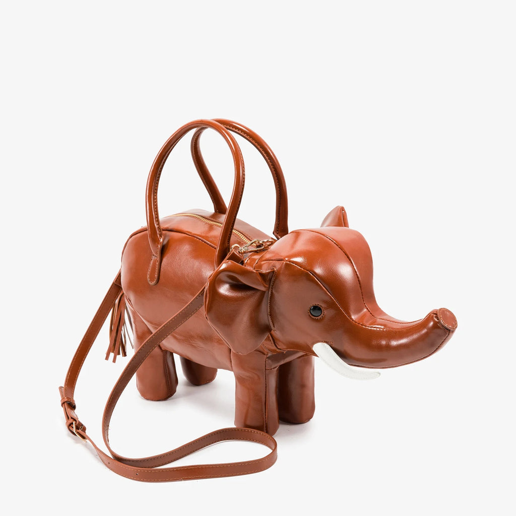 Women's Rhino-Shaped Faux Leather Shoulder Bag – Novelty Handbag, 6 Colors
