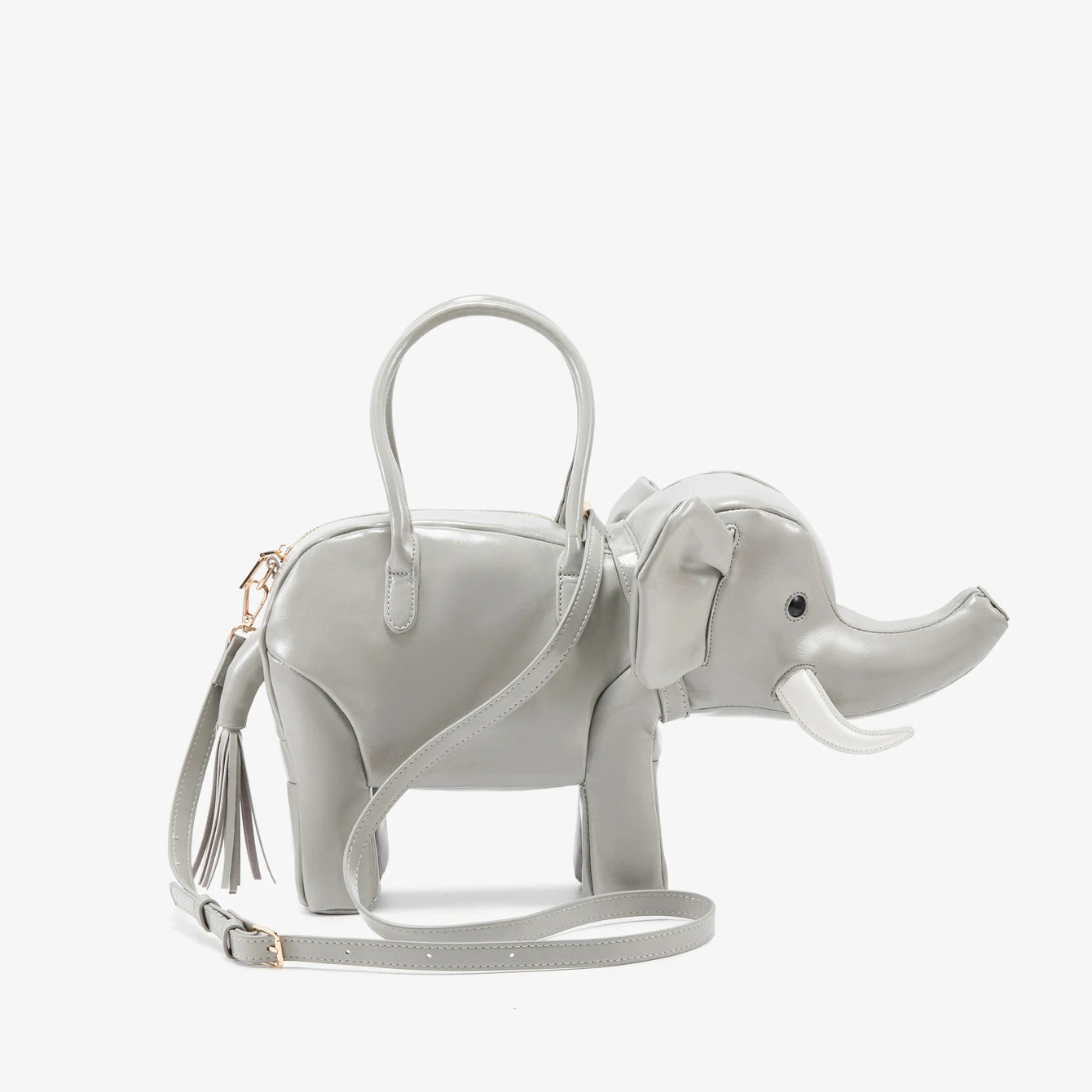 Women's Rhino-Shaped Faux Leather Shoulder Bag – Novelty Handbag, 6 Colors