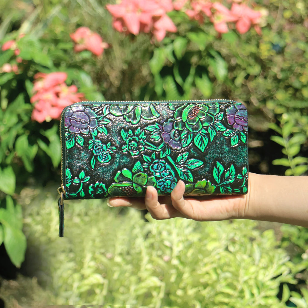 Women's Floral PU Leather Long Wallet – Large Capacity Card Holder & Coin Purse, 8 Styles