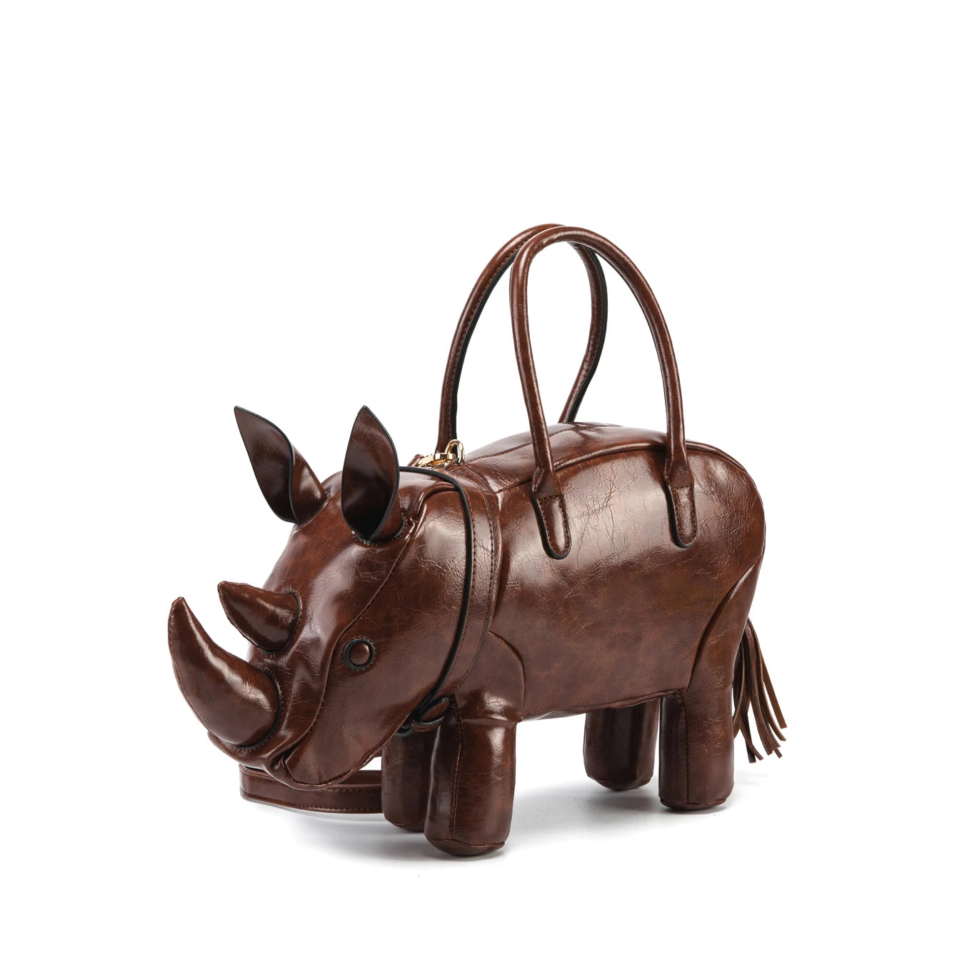 Women's Rhino-Shaped Faux Leather Shoulder Bag – All-Season Novelty Handbag, 5 Colors