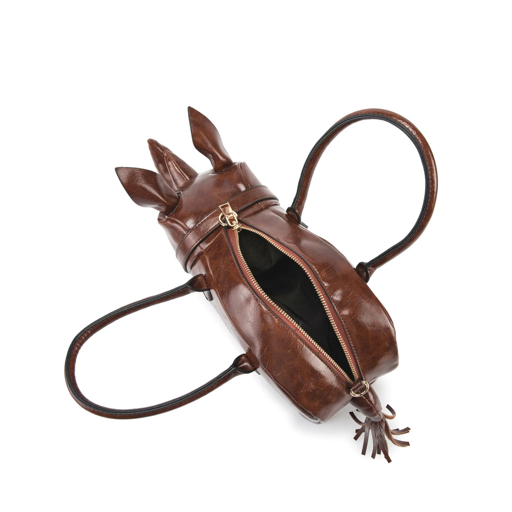Women's Rhino-Shaped Faux Leather Shoulder Bag – All-Season Novelty Handbag, 5 Colors