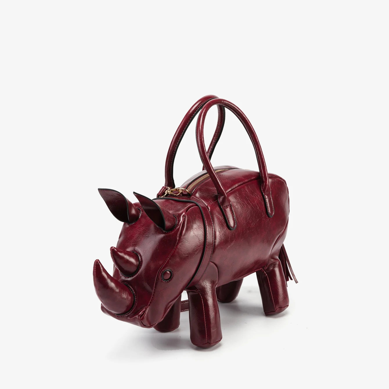 Women's Rhino-Shaped Faux Leather Shoulder Bag – All-Season Novelty Handbag, 5 Colors